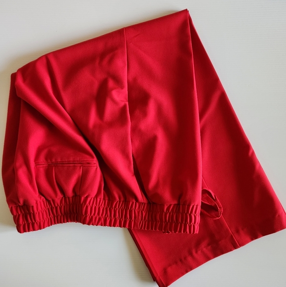 Lane Bryant Pants - Lane Bryant Bright Red Elastic Waist Wide Leg Pants